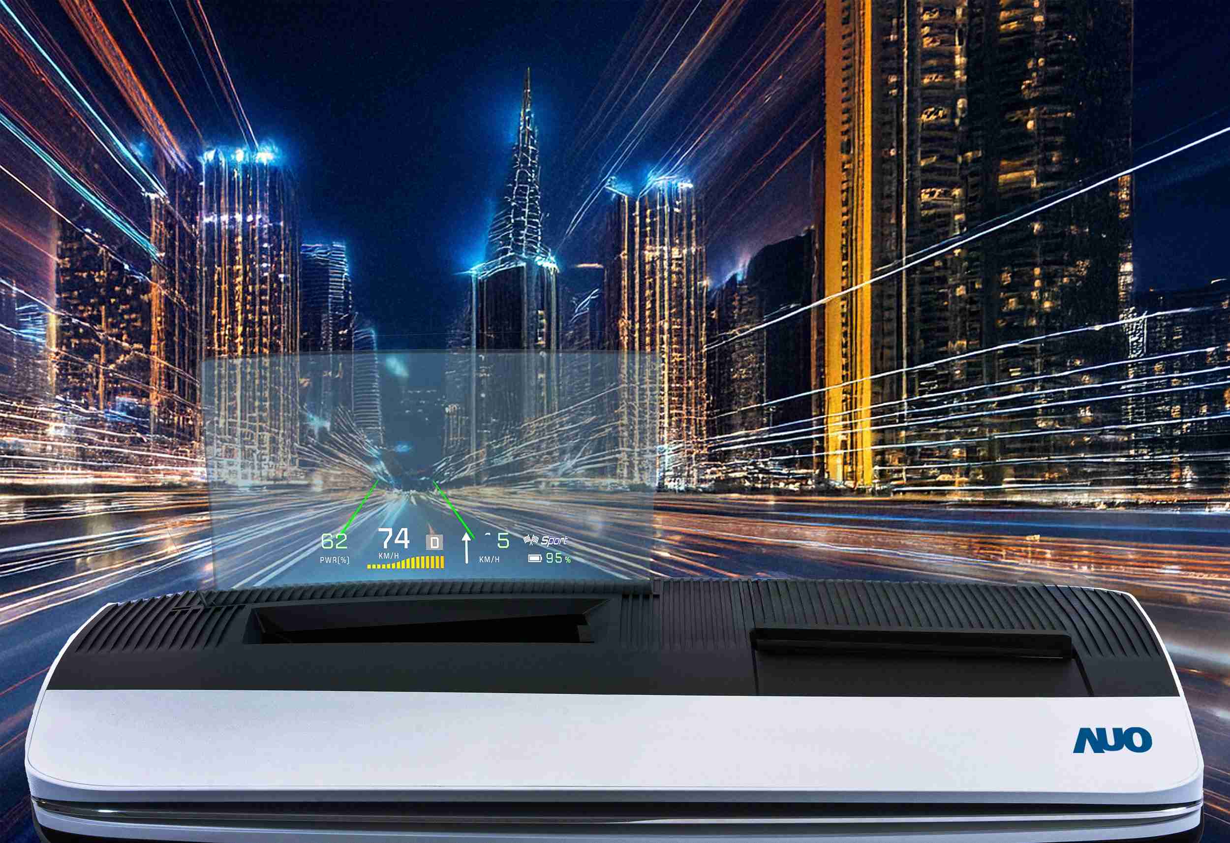 MG电玩推出13吋Micro LED抬头显示器，，，，提供高入眼亮度、、高色彩饱和度的显示质量，，，，在阳光下或黑暗中都清晰可见，，，，并利用Micro LED模块体积小的优势，，，，解决车用空间有限的痛点