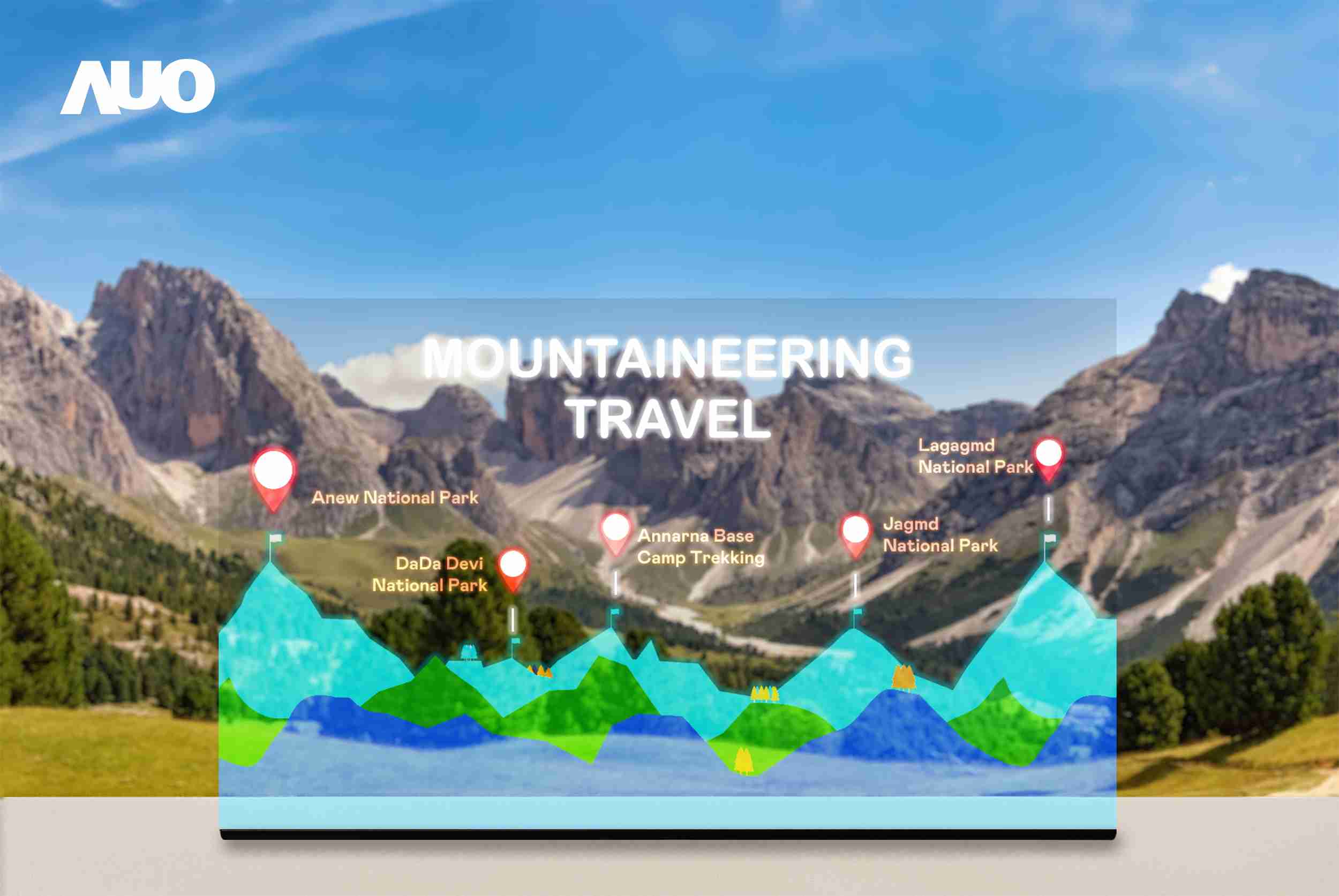 MG电玩展示全球单片尺寸最大(*)42吋透明Micro LED显示器拼接而成的〝64吋透明Micro LED显示器〞，，，，具备高透明度、、、、1,000 nits高亮度、、、、广色域、、、采用三边无边框的无缝拼接等多重特色，，，，呈现超高清、、、、细腻画质而不遮挡后方视觉，，满足层峰需求，，可广泛运用于零售、、艺术展览或商业空间等场域